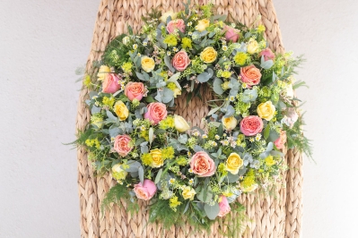 Coral and lemon Wreath